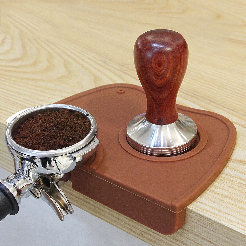 Manuell barista kaffematteholder espressomaskin støtte utgangspunkt sklisikker fleksibel hjørneunderlag barista kaffe te bar verktøy