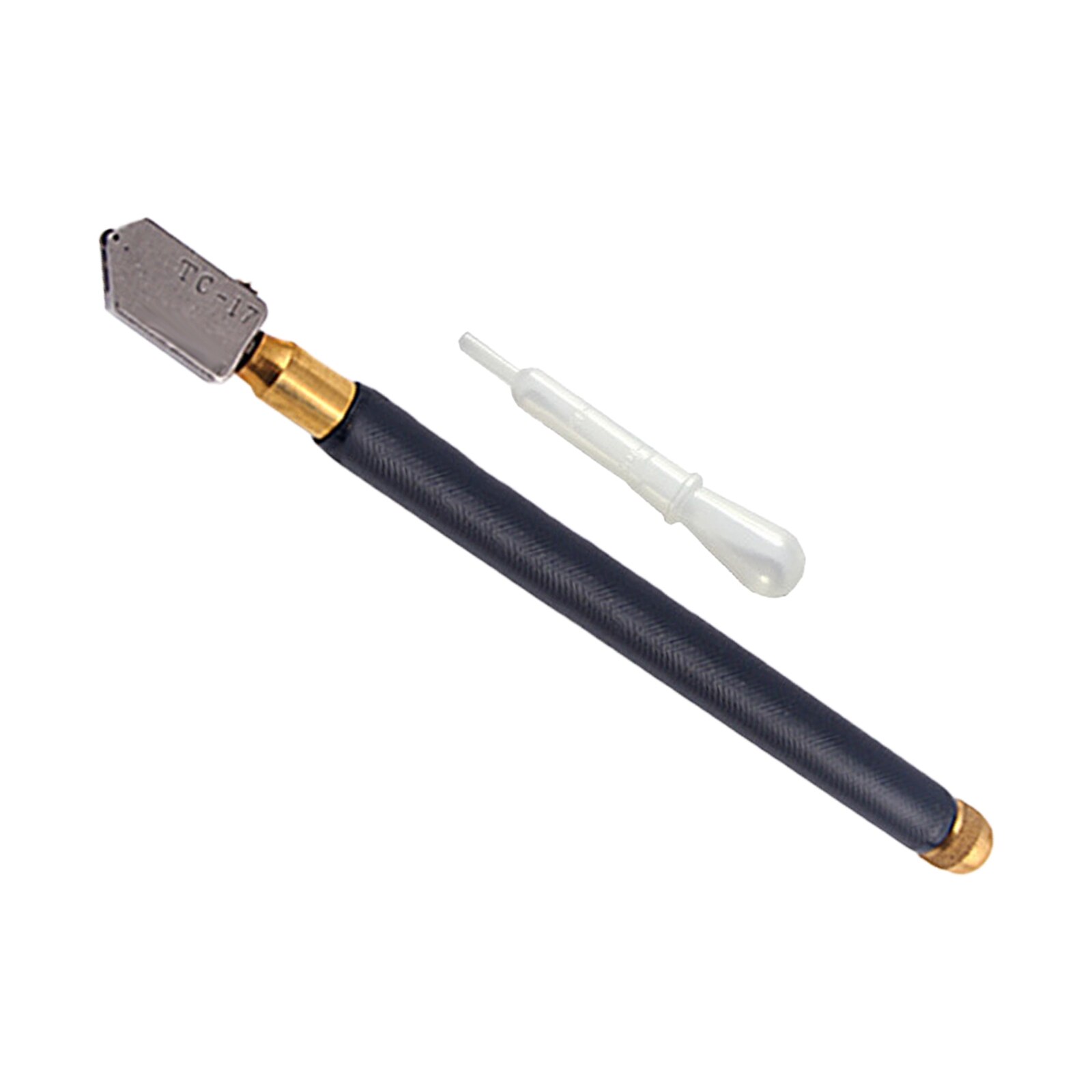 TOYO TC-17 Oil Glass Cutter Metal Handle Diamond Straight Head Cutting Tool Black: Default Title