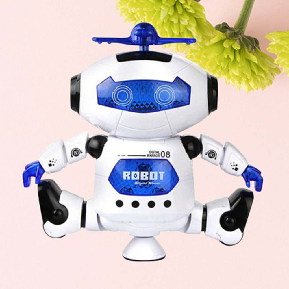 Dancing Robot Musical and Colorful Flashing Lights Kids Fun Toy Naughty Rotating Electronic Robot (Red): As Shown