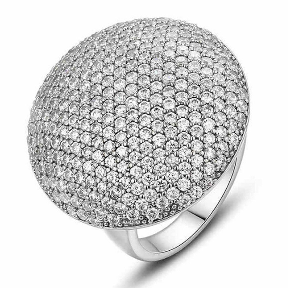 YaYI Monili Delle Donne di Modo Anello Bianco CZ di colore Argento Anelli di Fidanzamento Anelli di Nozze Anelli di Partito Regalo