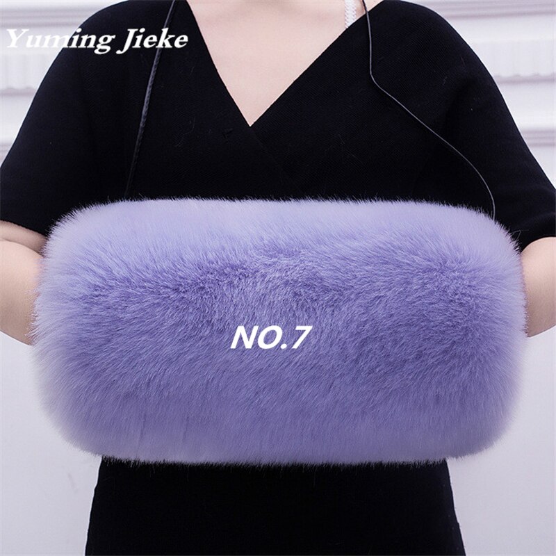 Vintage Thick Faux Fur Muff Winter Hand Warmer Wedding Cloak: Light Purple