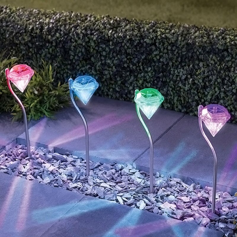 Led aurinkovoimalla toimiva puutarhapolku lyhdyt ulkovalaisimet led timantit nurmikon valo aurinko valopolku  dc112