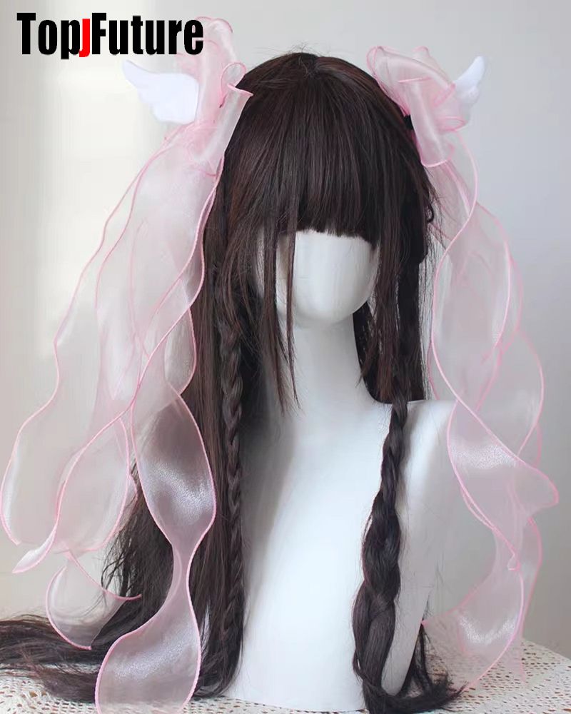 Presilha de cabelo com laço grande, asa de anjo, y2k, menina, harajuku, gótico, original, subcultura, acessórios, grampos de cabelo, presilhas de cabelo: Verde