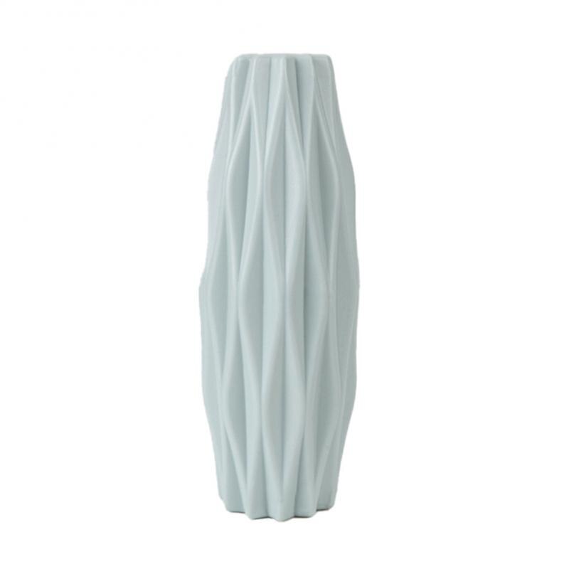 Blomstervase hvid imiteret keramisk urtepotte dekoration hjemme plast vase: 03