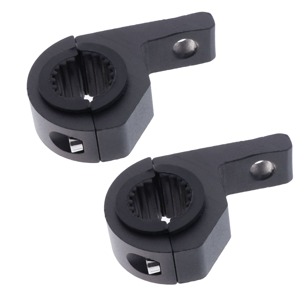 2pcs LED Light Bar Mounting Bracket Kit Aluminum Horizontal Bars Tube Clamp Roof Roll Cage Holder, 1.18 inch 30mm, Black