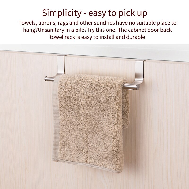Teleskopiske håndklædestativ rustfrit stål over dørhåndklædestang bar hængende holder badeværelse køkkenskab hylde rack håndklædestang