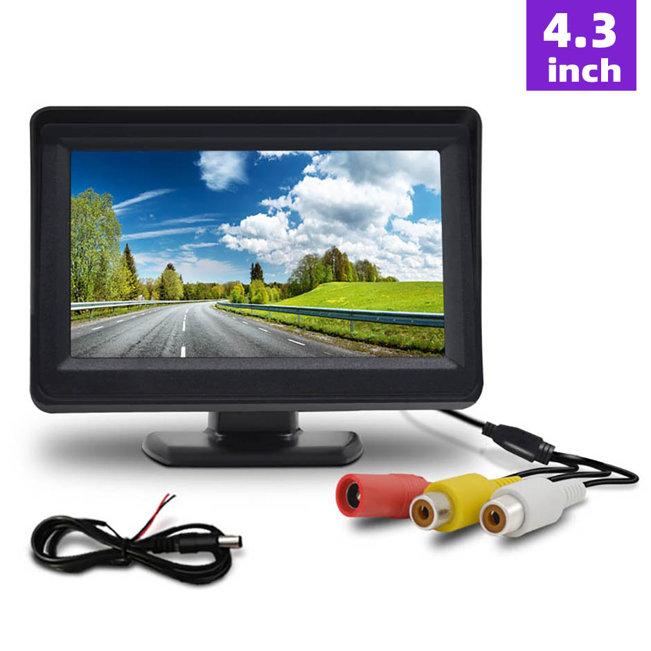 monitor samochodowy HD 4.3/5 cali, składany wyświetlacz LCD HD robić parkowania, robić pojazdów, ciężarówek, vanów, kamperów, kamera cofania.: Złoto