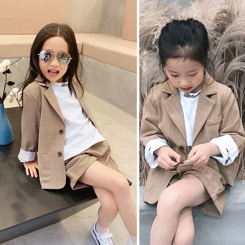 Girls Boys Suits for Wedding Kids Blazer School Suit Boys Costume Toddler Suits Set Formal Girl Suit Children Clothes 2PCS ZH142