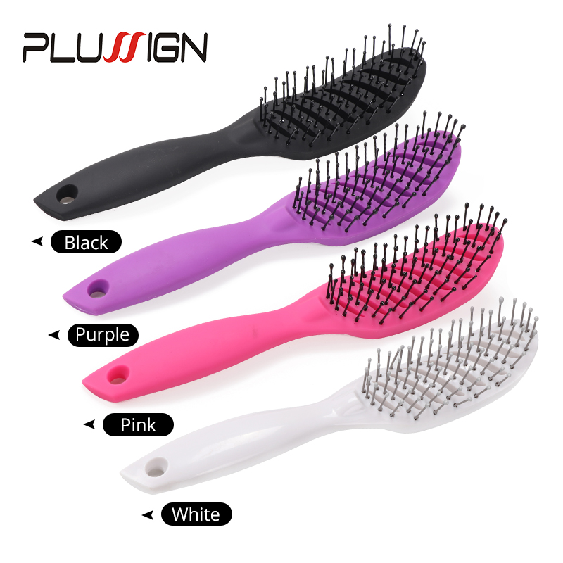 Belle brosse pliante humide noire et rose, à dents larges, démêlante, Mini peigne à cheveux pour coiffeur, 1 pièce/lot,