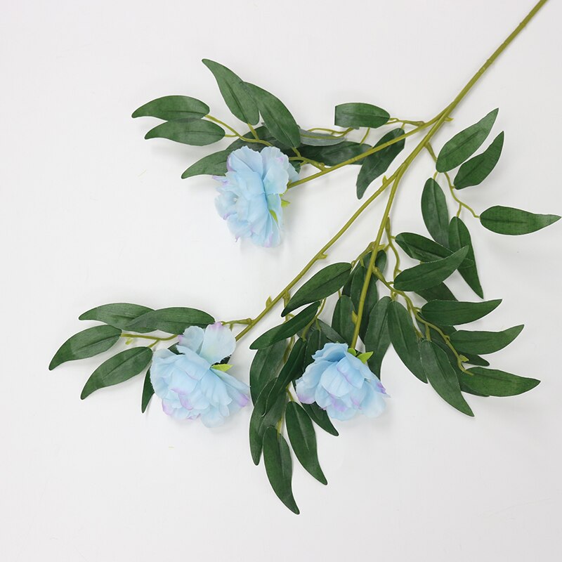 66cm lange europæiske kunstige blomster 3 hovedbælte blad silke rose bryllup blomst alien rose dekorativ blomster fest indretning 1 stk.: 07