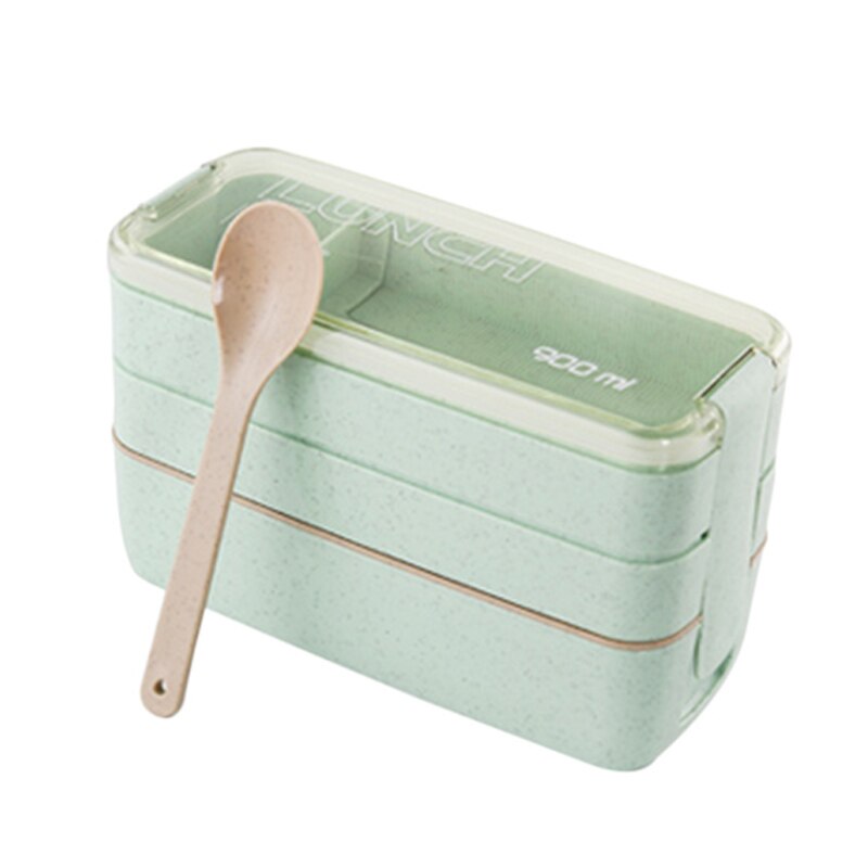 Plastic Lunch Boxes Food Container Colorful Microwaveable Lunch Bento Box Dinner Kids Picnic Home Supply Box: E1