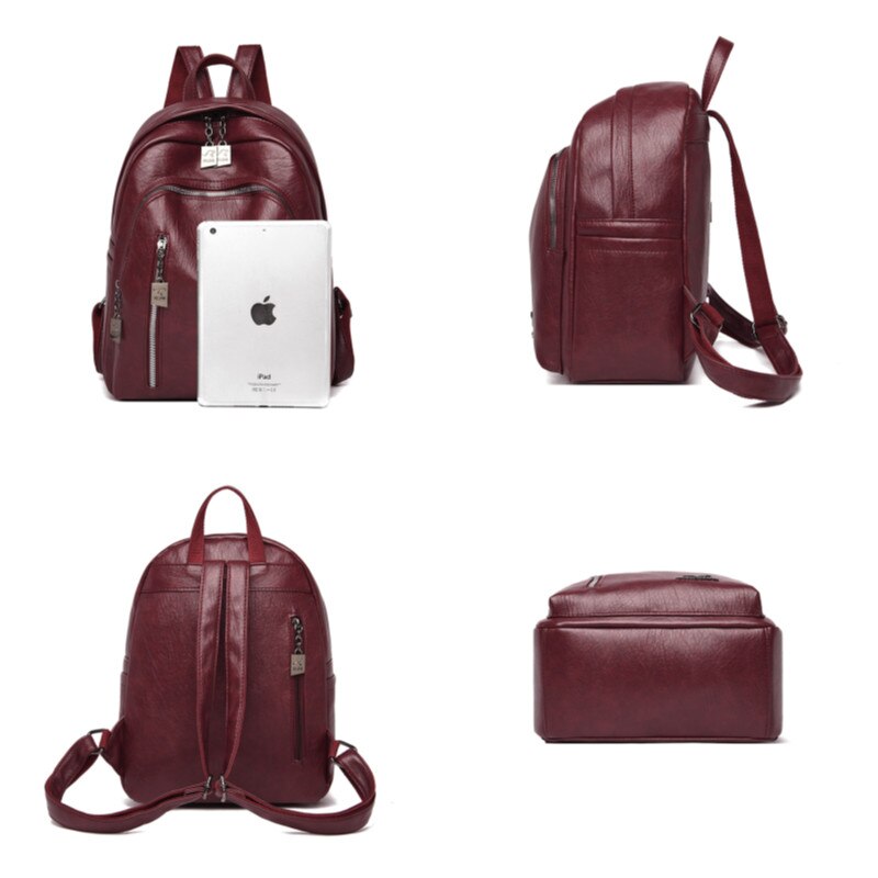 Pu Lederen Rugzak Vrouwen Grote Capaciteit Rugzak Schooltas Tiener Meisjes Reizen Studenten Schoudertassen