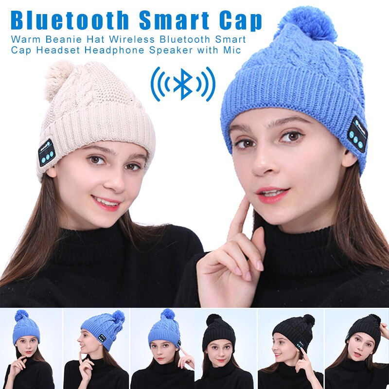 warm Mütze Hütte Drahtlose Bluetooth Clever Kappe Headset Kopfhörer Lautsprecher mit Mic TY66