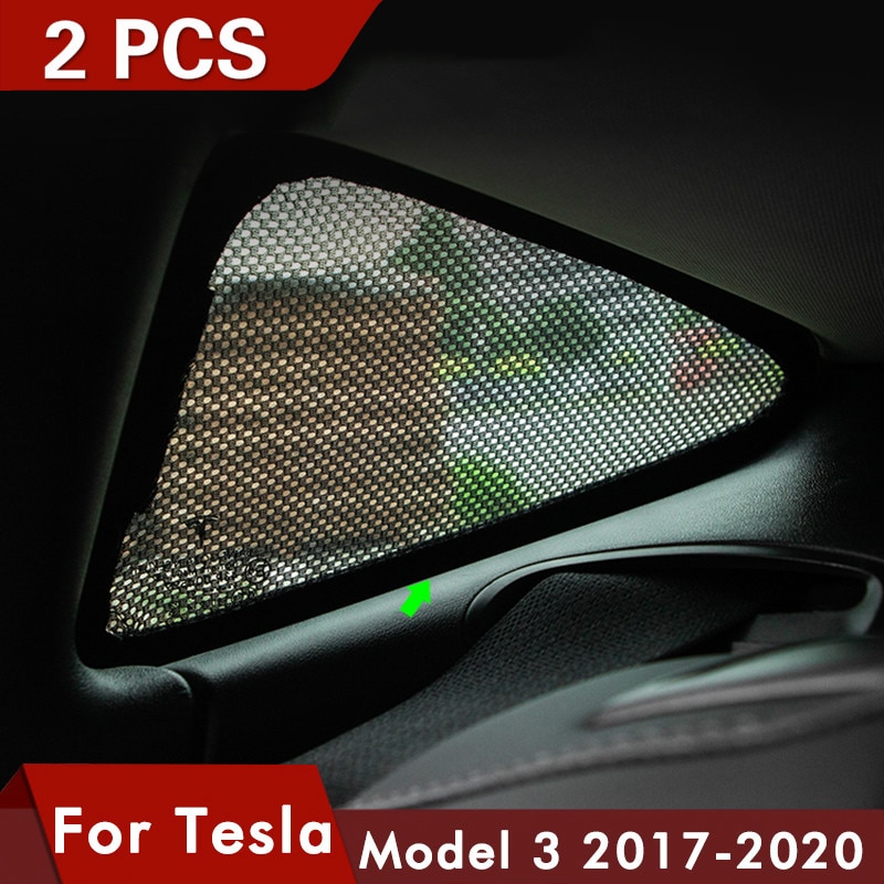 2Pcs Model3 Autoruit Zonnescherm Voor Tesla Model 3 Zonnescherm Driehoek Zonnescherm Netto Zonneschermen Protector Auto Accessoires