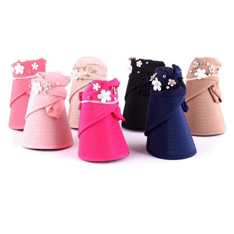 Sombrero de sol para mujer, gorra de playa con protección UV, visera informal Anti-UV, gorra plegable para exteriores