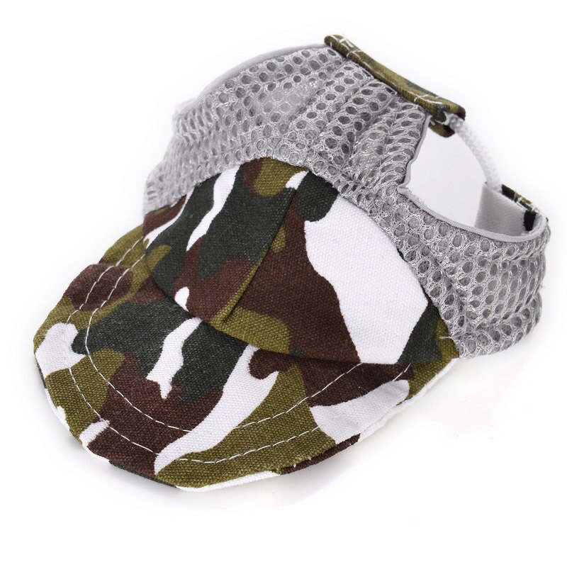 Gorra para perro con agujeros para las orejas para perros pequeños Hap gorro de lona perro béisbol visera de la playa sombrero cachorro al aire libre Cap tocado accesorios 30: Verde / M