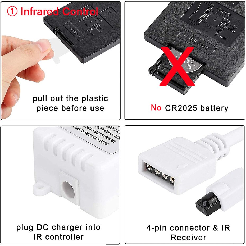 RGB Controler For 12V RGB Led Strip Light 4 Pins Infrared or Bluetooth or WiFi Tuya Controller With 24 Key 44Keys Remote Control