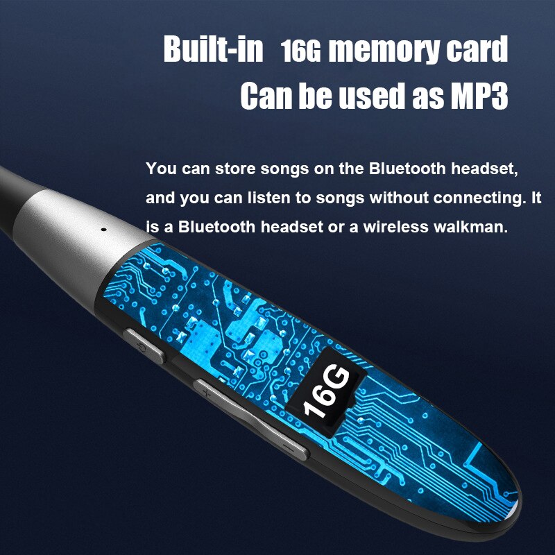 200 godzin bezprzewodowe słuchawki Bluetooth HiFi słuchawki basowe magnetyczny pasek z pałąkiem na kark sportowy zestaw słuchawkowy wodoodporne słuchawki douszne wymienna bateria