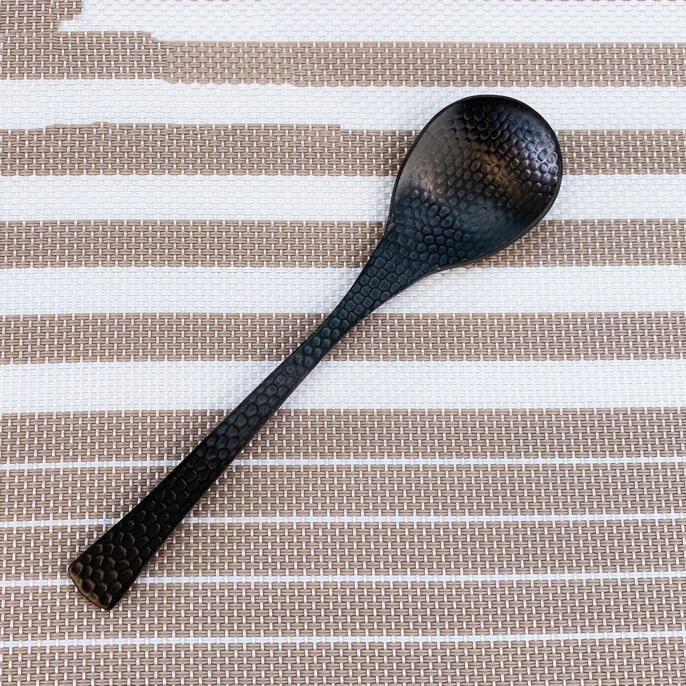 Volledige Gehamerd Zwart Servies 304 Rvs Luxe Bestek Set Steak Mes Theelepels Vorken Voor Thuis Keukengerei: Tea Spoon