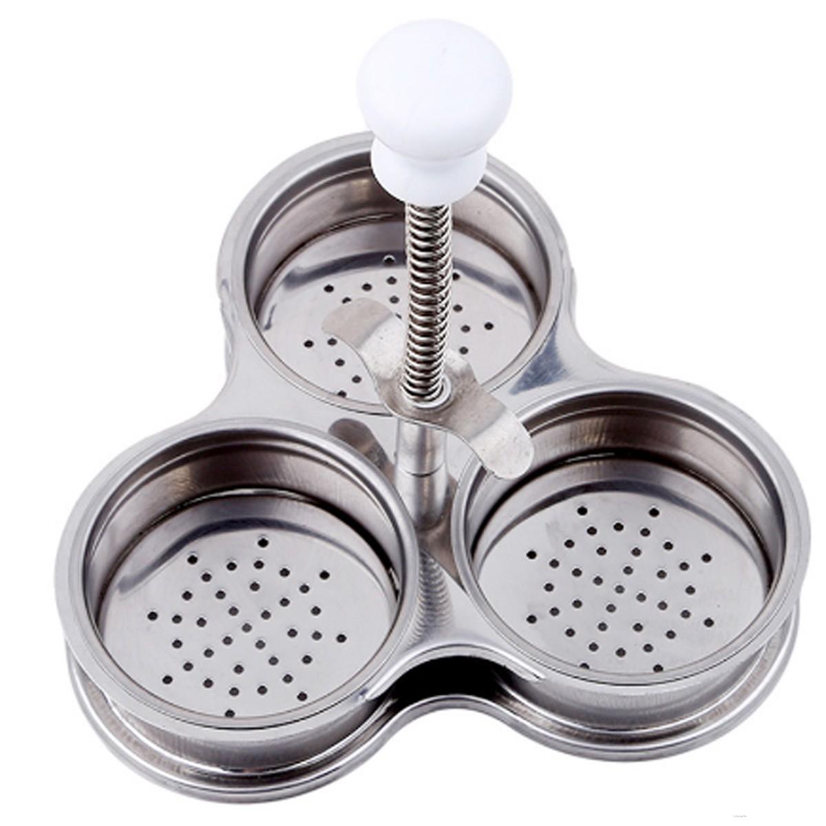 Silber Kreative Multi-Funktion 3 Netz Eierkocher Edelstahl Kessel Dampfer Werkzeug 3 Eier Einmal Küche Kochen Ei werkzeug