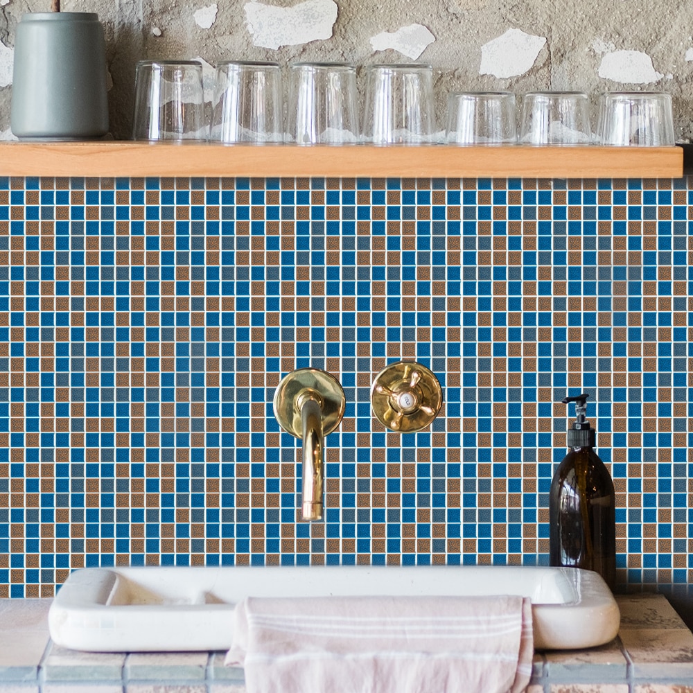 3D mosaic checkered stickers self-adhesive bathroom background wall decoration wallpaper kitchen and bathroom oil and waterproof