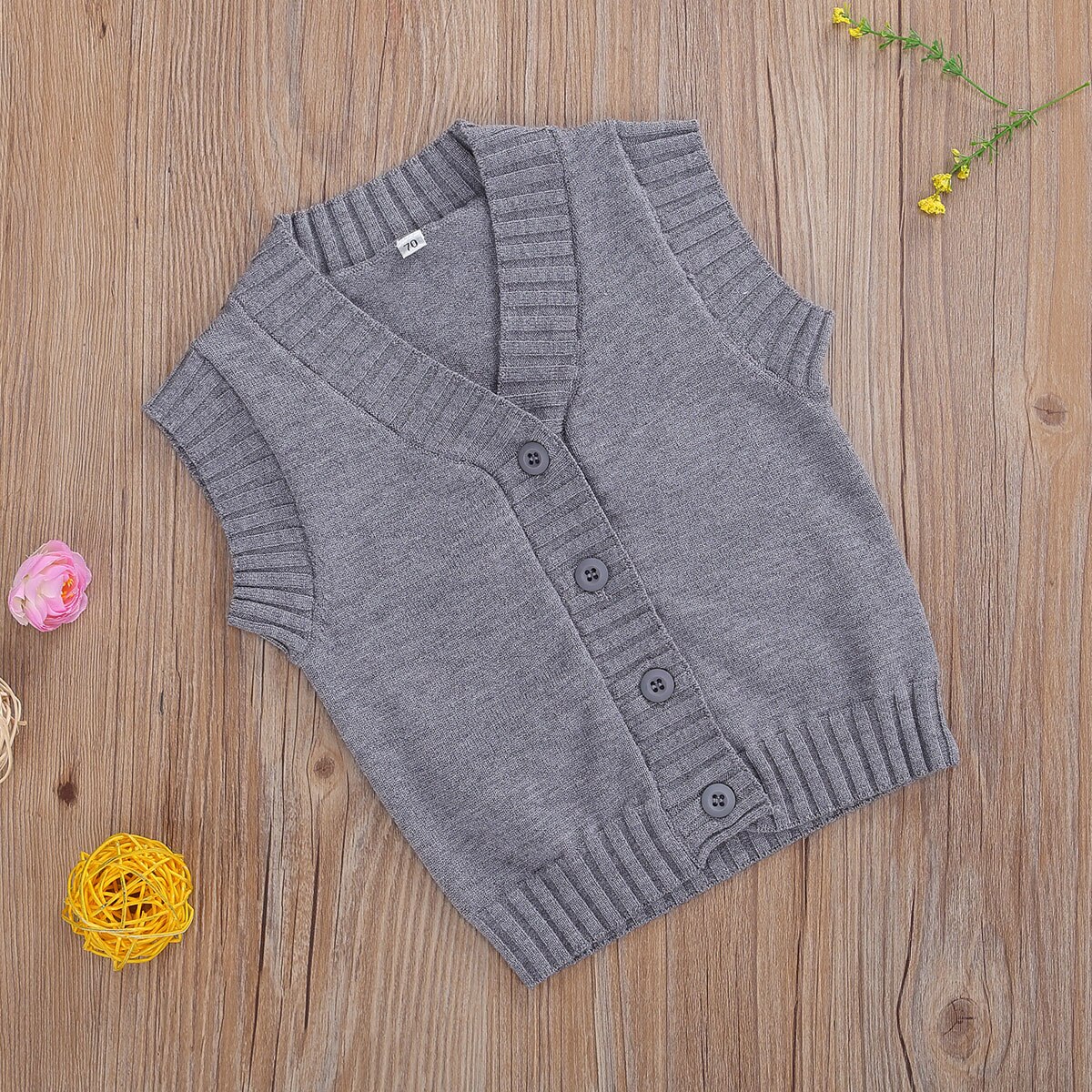 Kids Vest Winter Autumn Cotton Warm Sleeveless Jacket Button Children Vest Girls Knitted V-neck Toddler Boy Coat Waistcoat