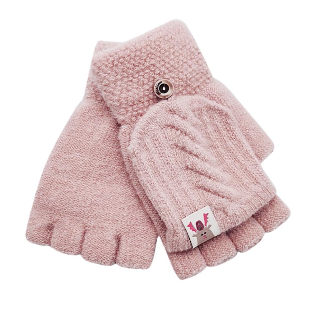 Baby Wolle Gestrickte Handschuhe Kinder Kinder Winter Warme Gestrickte Cabrio Flip Top Fingerlose Fäustlinge Handschuhe для новорожденного