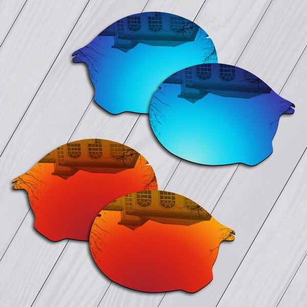 E.O.S Polarized Enhanced Replacement Lenses for Oakley Tailend Sunglasses - Multiple Choice: Fire Red-Ice Blue