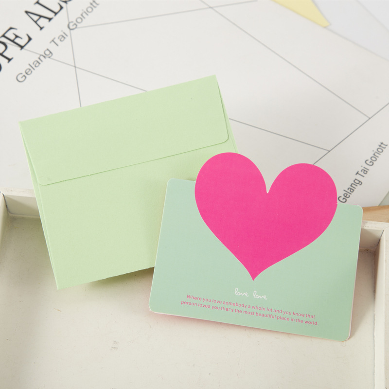 10 stk kærlighed hjerte form lykønskningskort valentinsdag kort bryllup invitationer kort romantisk takkekort besked kort
