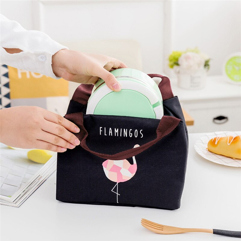 Flamingo Picnic Bag For Lunch Portable Fridge Bags Waterproof Thermal Food Warm Keeper Bag Outdoor Multifunction Insulated Tote