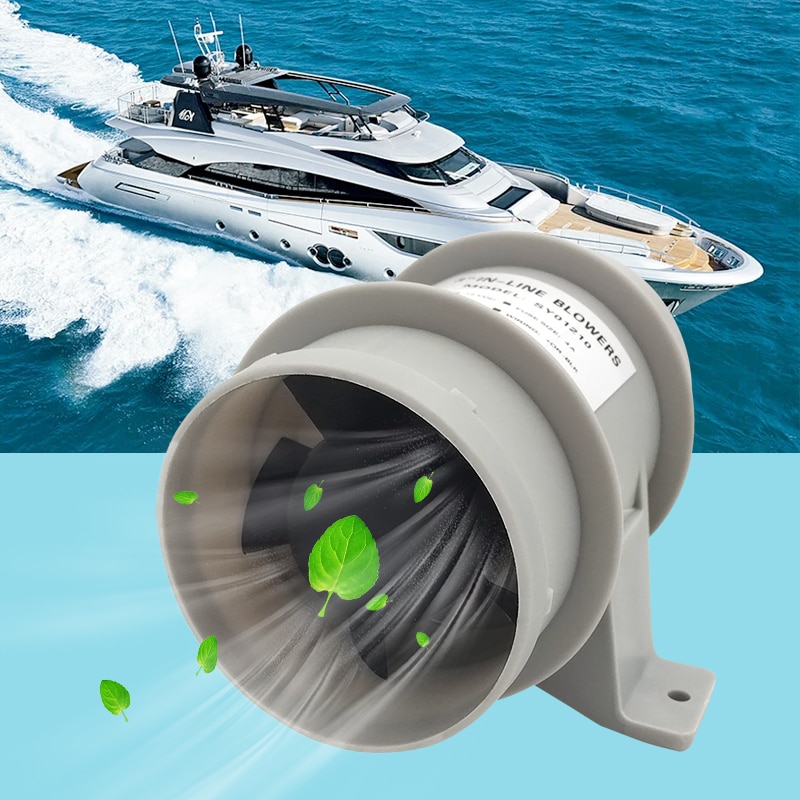 3" In-Line Boat Air Blower Marine Bilge/Engine/Galley Ventilation 5-Fan 12V 145CFM Quiet For RV Yacht Boat Accessories Marine