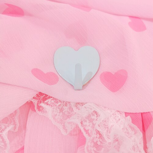 5 Stks/partij Creatieve Metalen Leuke Hartvormige Haak Sterke Zelfklevende Plakken Muur Lager Keuken Haak Geen Spoor Na Plakken deur Haak: Blue love hook