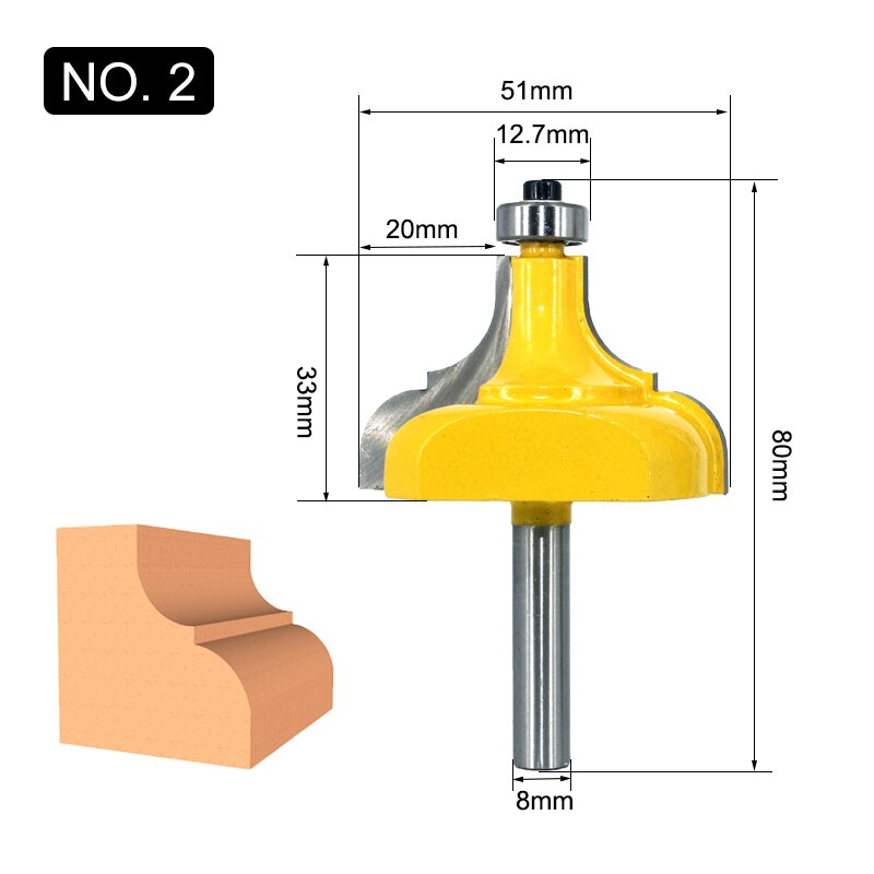 LAVIE 8mm Shank Picture Frame Router Bits Tenon Tungsten Carbide Line Bit Woodworking Milling Cutter for Wood MC02188: NO.2