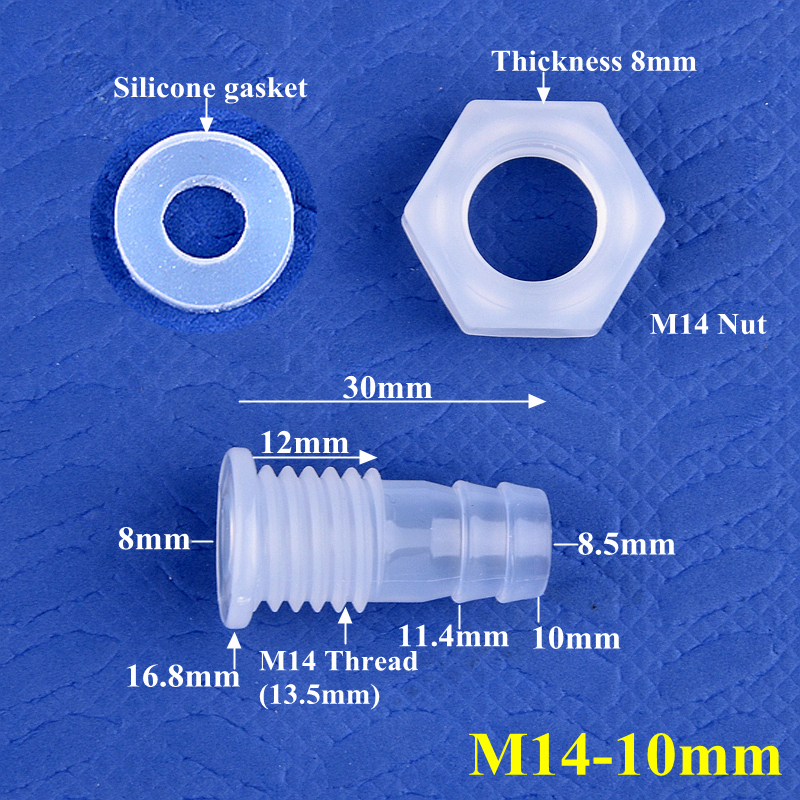 Cloison droite pour Aquarium, 5 à 200 pièces, panneau à moitié traversant, Direct avec joint d'écrou, connecteur de tuyau de réservoir d'eau: Bleu / 1/2 ''