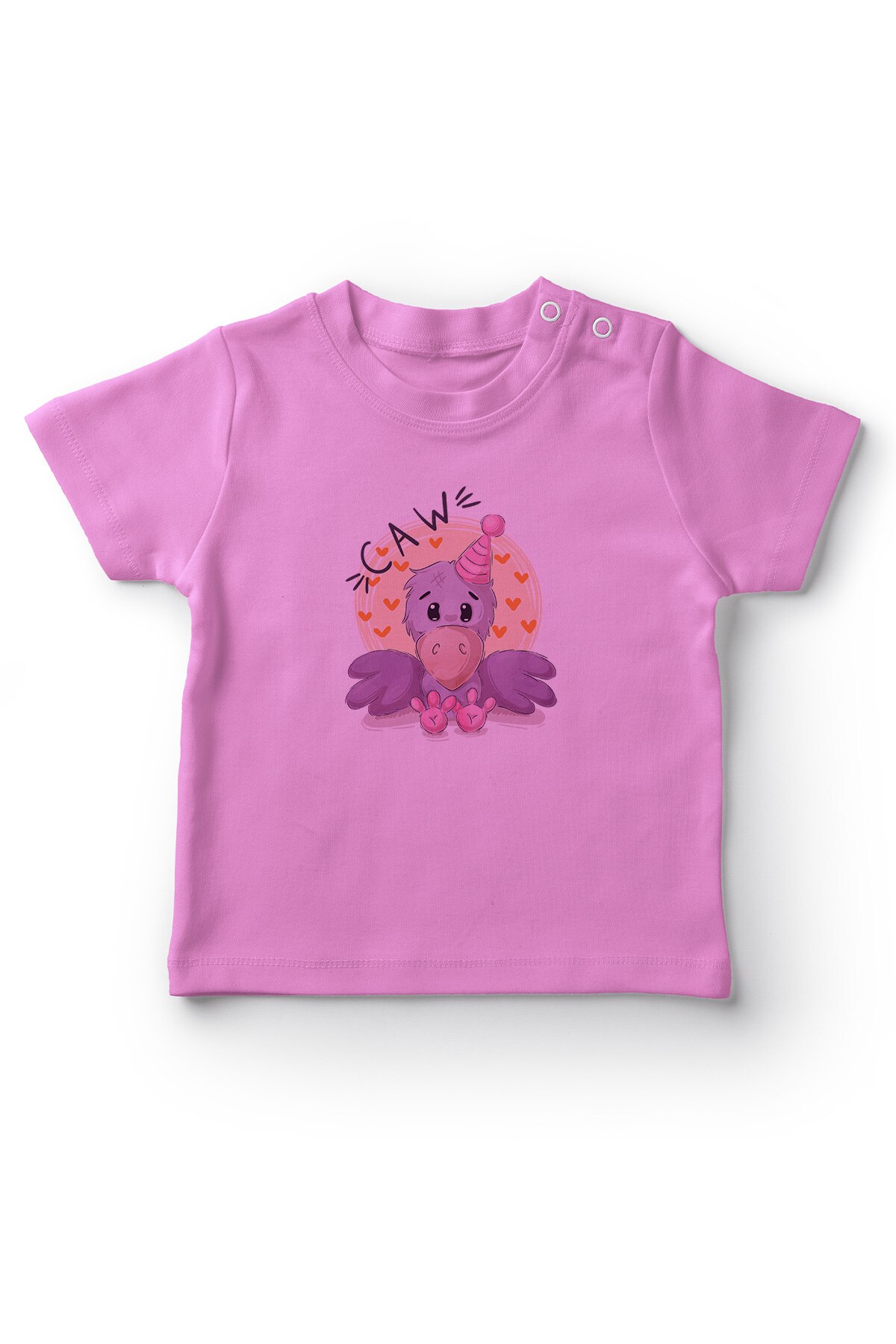 Angemiel Baby Croaking Cute Crow Girl Baby T-Shirt Pink