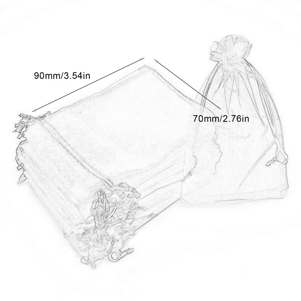 100pcs/lots 7x9cm Organza Kordelzug Taschen Schmuck Paket Taschen Garn Beutel Weihnachten/Hochzeit gefälligkeiten Und