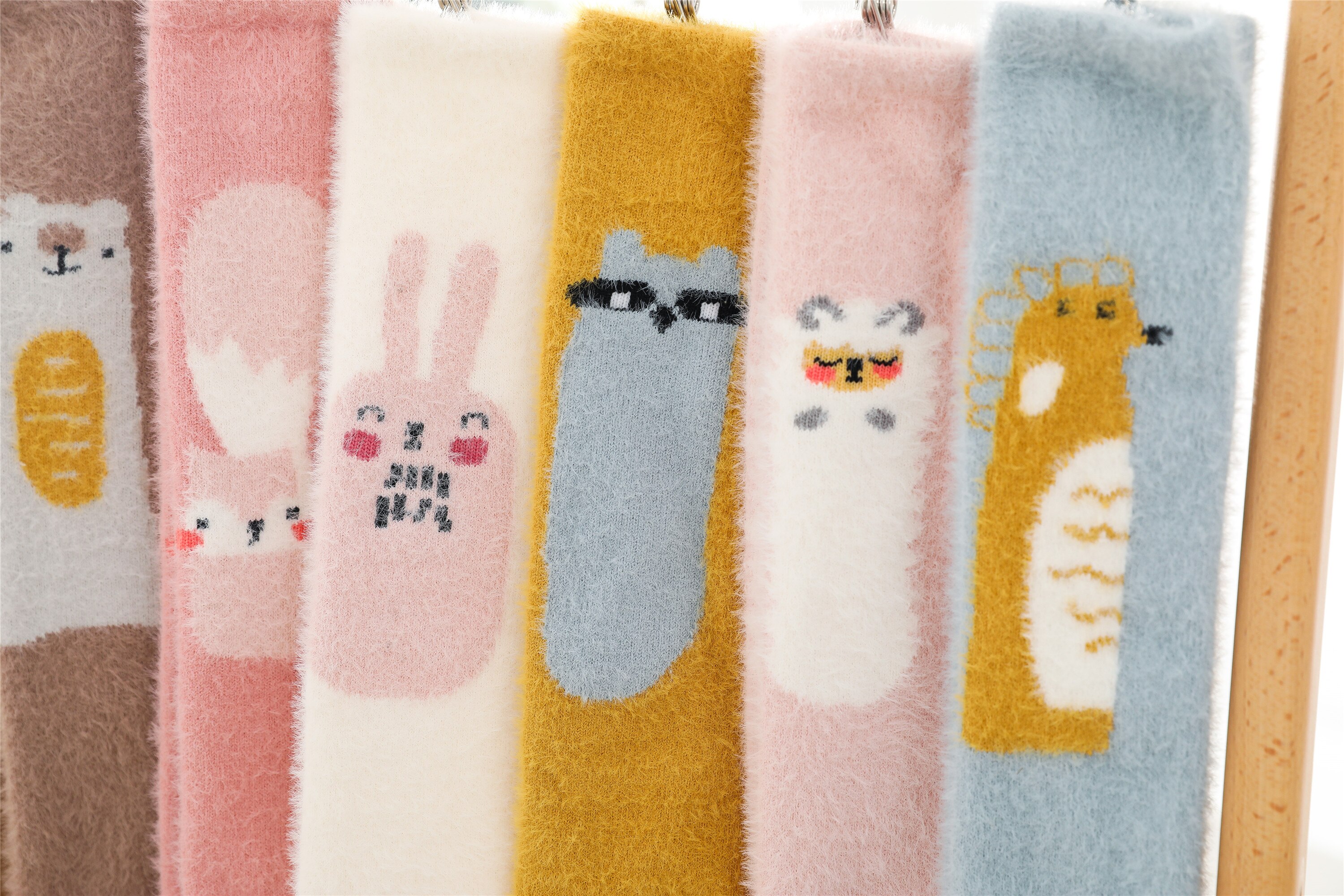 5 Kleuren Peuter Baby Meisjes Jongens Hoge Knie Kous Fuzzy Cartoon Animal Print Lange Kousen