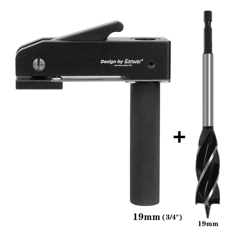 JIGHOLE® Workbench Dog Holes Quick Acting Hold Down Clamp Desktop Clip Fast Fixed Clip for Woodworking Benches 19/20MM Hole Tool: 19mm with drill bit