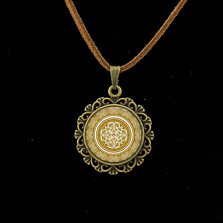 Retro Om Lederen Ketting Mandala Bloem Hanger India Choker Verklaring Kettingen Chakra Zen Yoga Vriendschap Sieraden L 214: L301