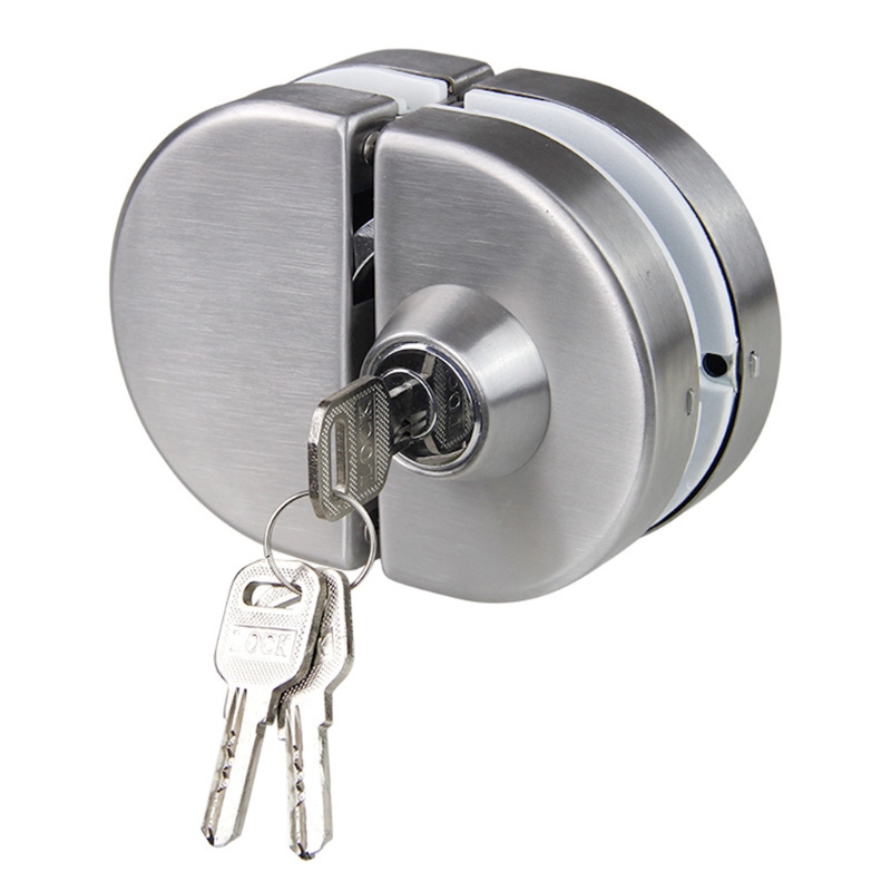 Glazen Deur Slot Rvs Dubbele Bouten Swing Push Schuifregelaar Geen Boor Anti-Diefstal Beveiliging Slot Met Sleutels