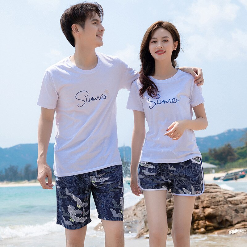 Maillot de bain d&#39;été pour Couple, pantalon de plage pour hommes, séchage rapide, maillot de bain pour amoureux, short de plage pour femmes