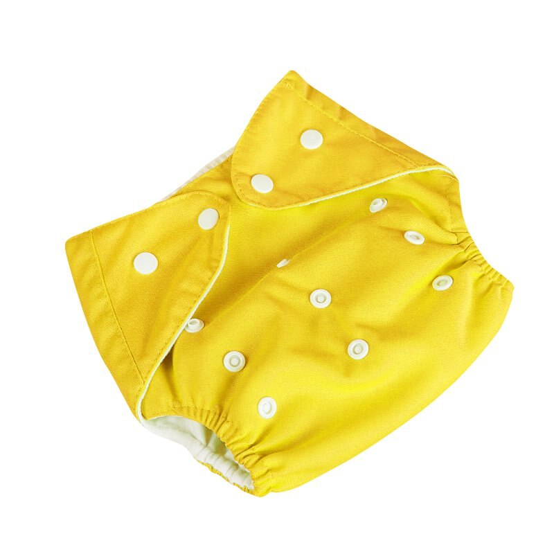 Baby Girl Infant Thin Diapers Reusable Nappy Covers Inserts Cloth Boy Adjustable Diapering Cloth Diapers: YELLOW