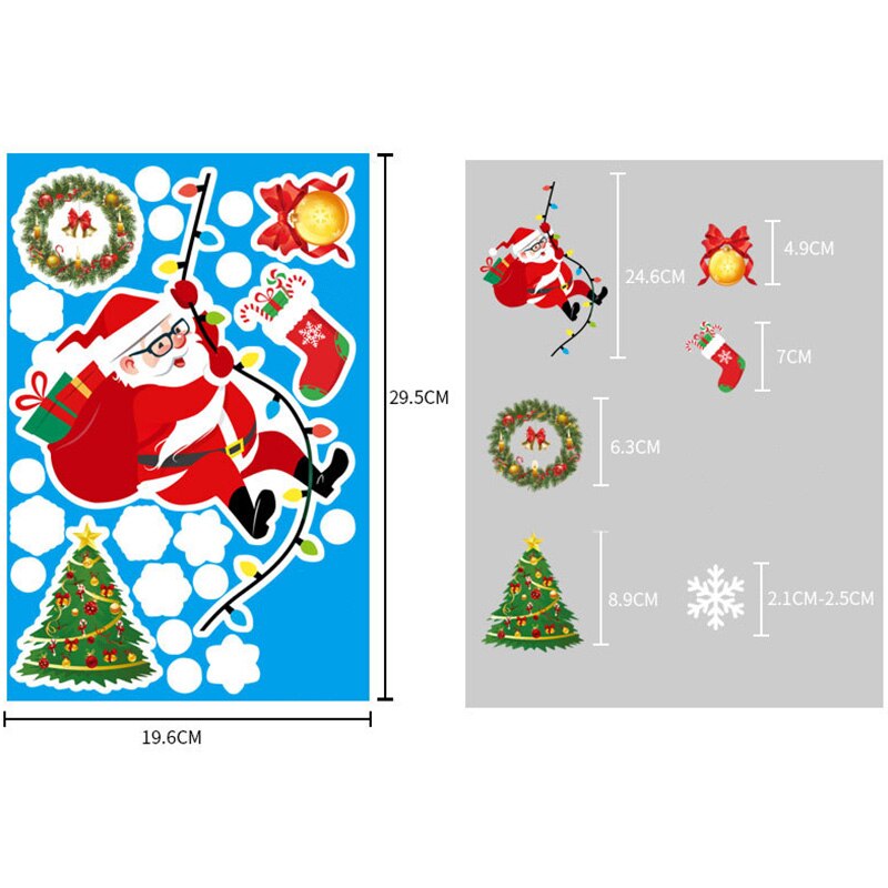 Christmas Wall Stickers Double-sided Static Window Glass Stickers Christmas PVC Self-Adhesive Wall Stickers Xmas Decoration: 14