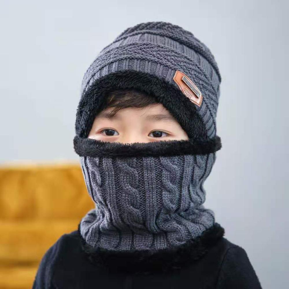 Kid Beanies Cap Scarf Set Kid Plush Ball Baby Girls Scarf Set Winter Warm Caps For Boys Girls 2-6 years old: G