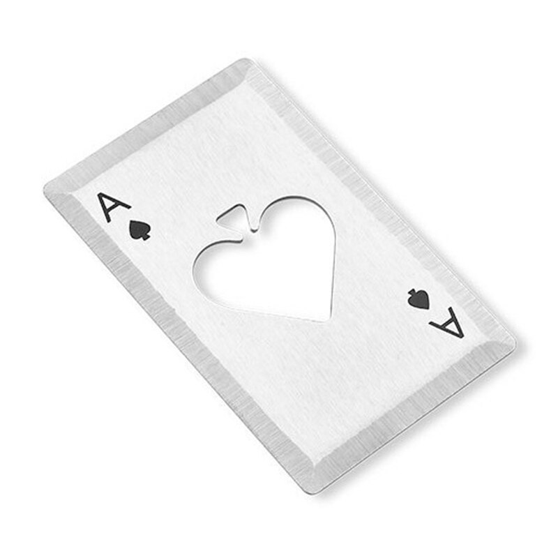 Stainless steel playing card-shaped bottle opener spades A soda beer bottle opener bar tools stainless steel playing card-shaped