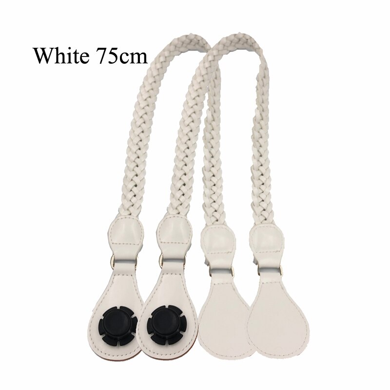Long Faux Leather Weave Belt shoulder handle straps for Classic Mini O Bag Obag Eva women handbag shoulder bag Accessories: White Long