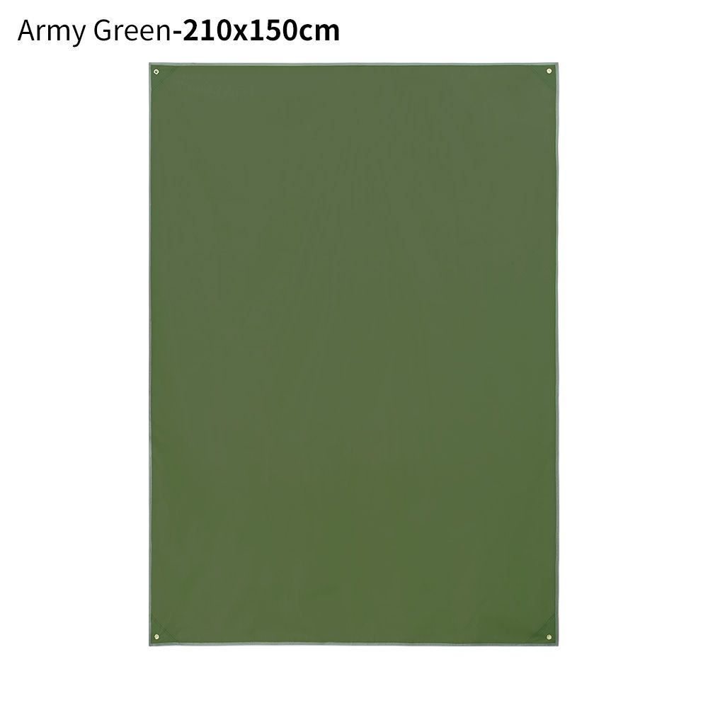 Picknickdecke, outdoor-bodenplane, wasserdichte zeltunterlage, ultraleichte zeltunterlage, strandplane, camping- und wandersack: Armeegrün -210 x 150cm