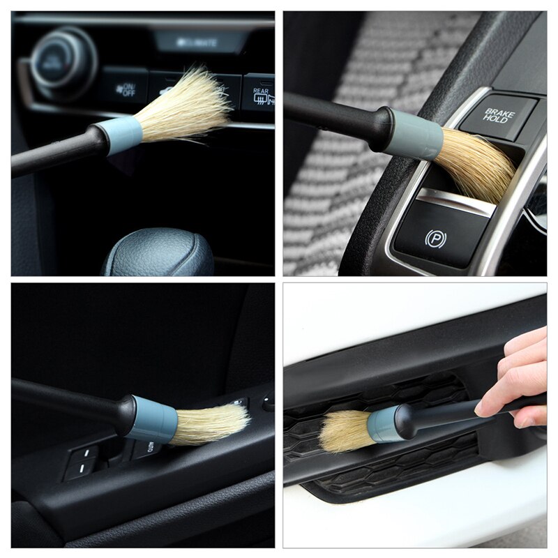 Auto Styling Auto Detaillering Borstel Zachte Haren Houten Handvat Cleaning Tools Voor Citroen C5 Kia Opel Astra H J G insignia Vectra C