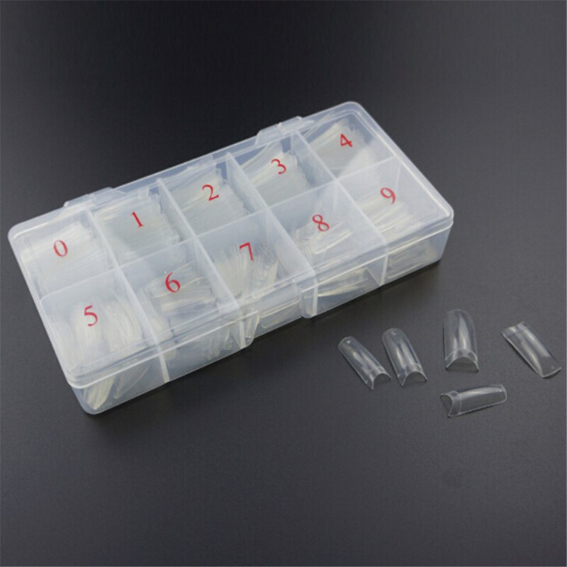 Boîte de rangement de faux ongles en plastique acrylique, 10 grilles/11 grilles, boîte de rangement de faux ongles, cellules naturelles, étui de manucure translucide