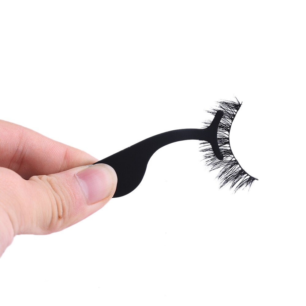1pc magnetiske øjenvipper forlængelse applikator rustfrit stål falske øjenvipper curler pincet klip klemme makeup skønhedsværktøj: Sort